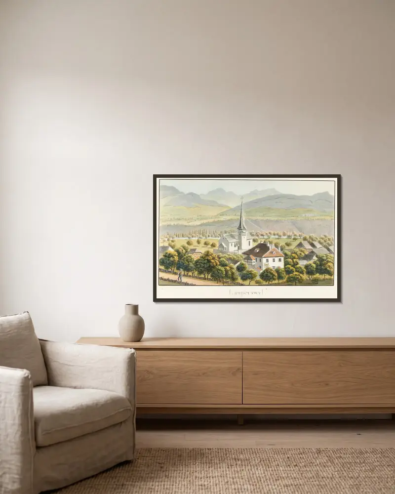 Lauperswyl. von Jakob Samuel Weibel gerahmt an einer Wand