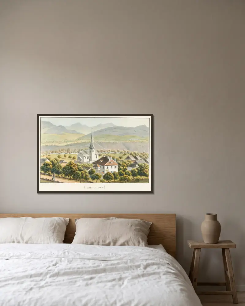 Lauperswyl. von Jakob Samuel Weibel gerahmt an einer Wand