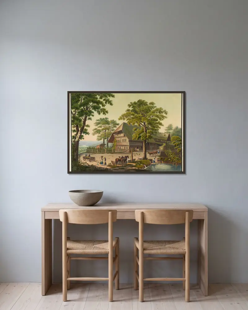 Maison de paysan près Wichtrach (Ct. de Berne) av Jakob Samuel Weibel inramad på en vägg