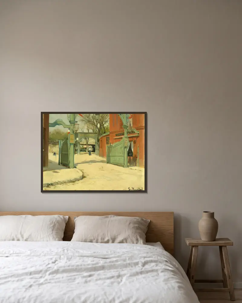 Ingången till Moulin de la Galettes park av Santiago Rusiñol inramad på en vägg