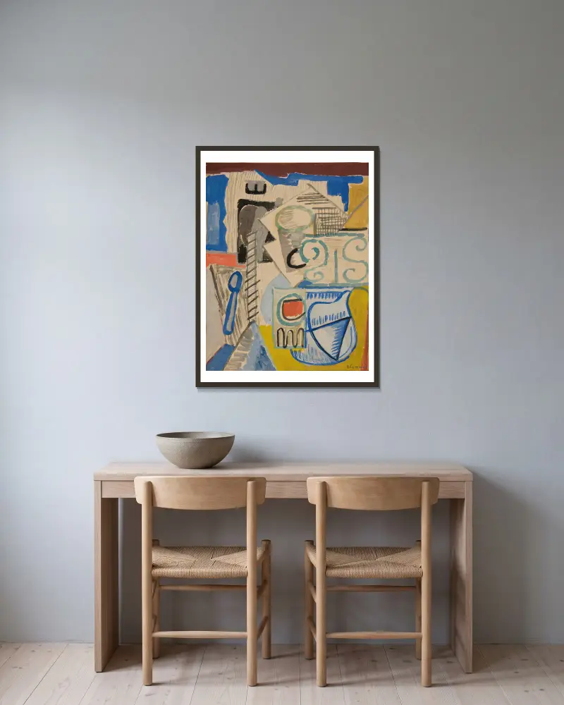 Stilleben mit Löffel von Sasza Blonder gerahmt an einer Wand