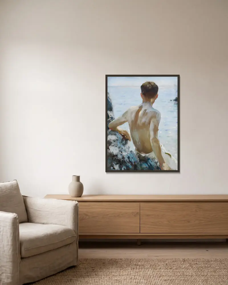 Studium plażowe, Henry Scott Tuke w ramie na ścianie
