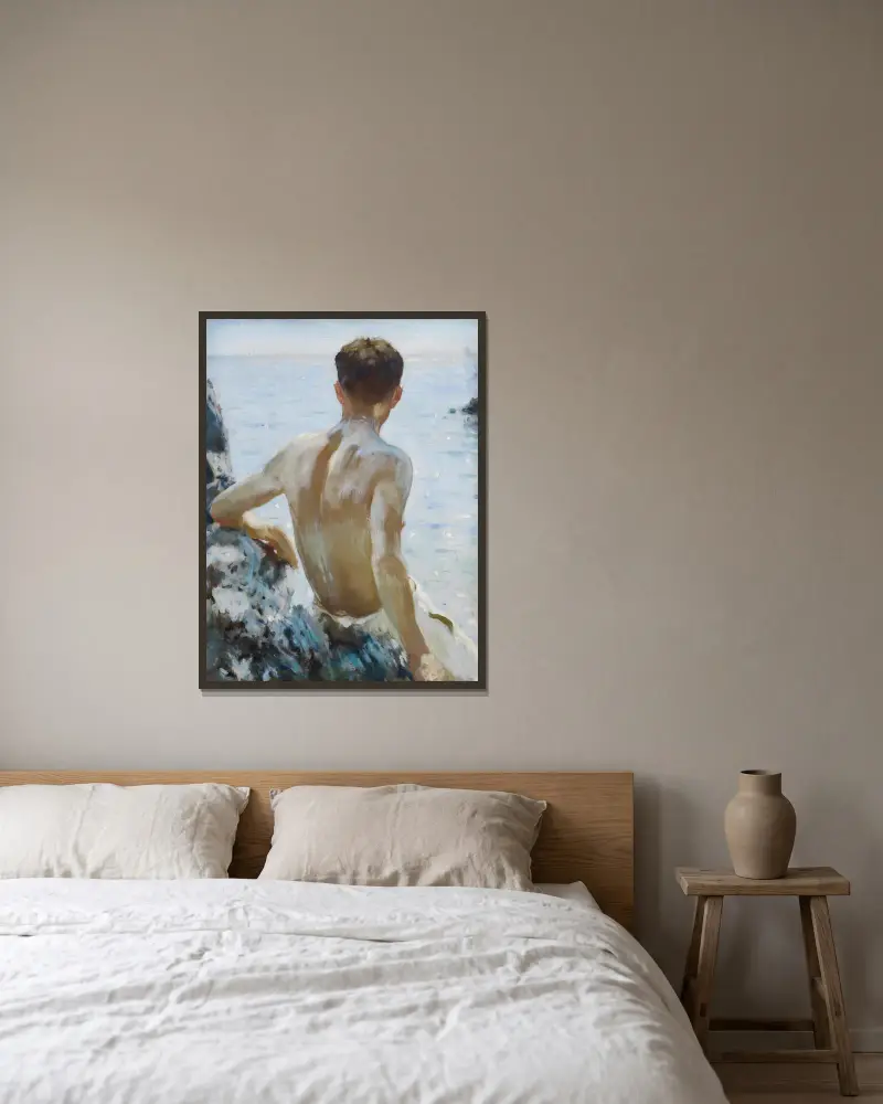 Studium plażowe, Henry Scott Tuke w ramie na ścianie