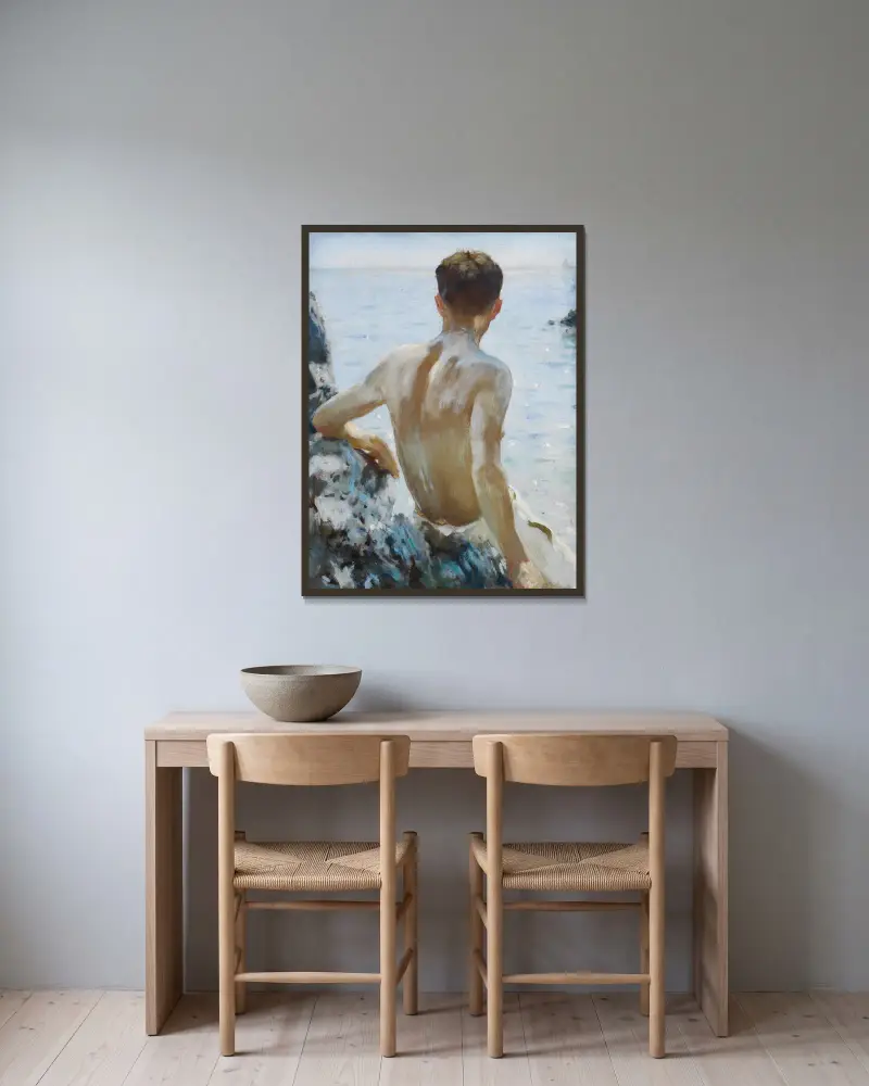 Studium plażowe, Henry Scott Tuke w ramie na ścianie