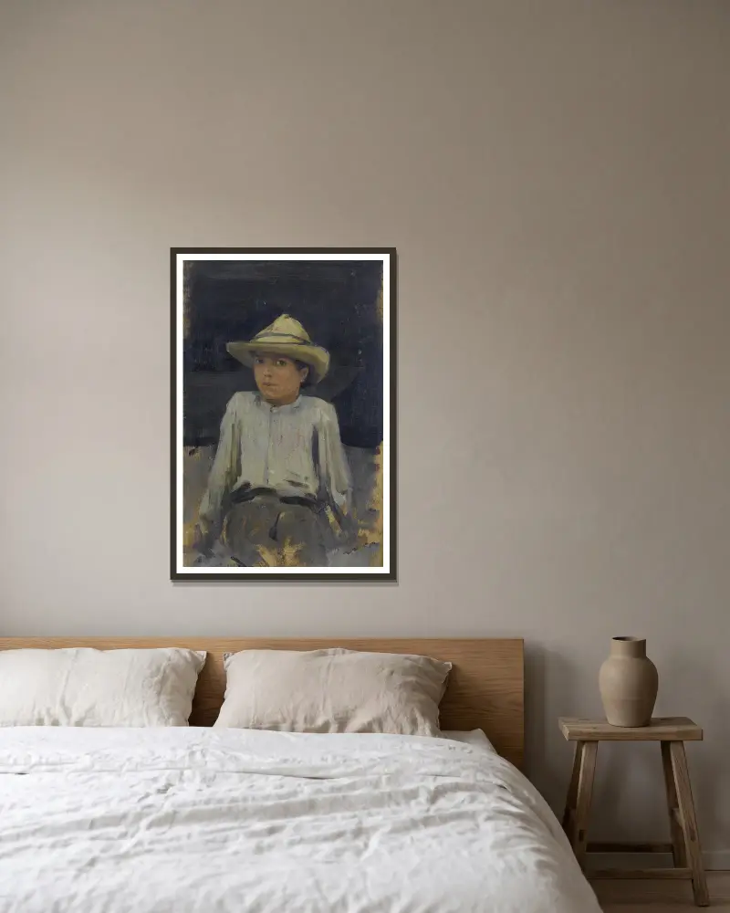 Chlapec s kloboukem 02, Henry Scott Tuke v rámu na stěně