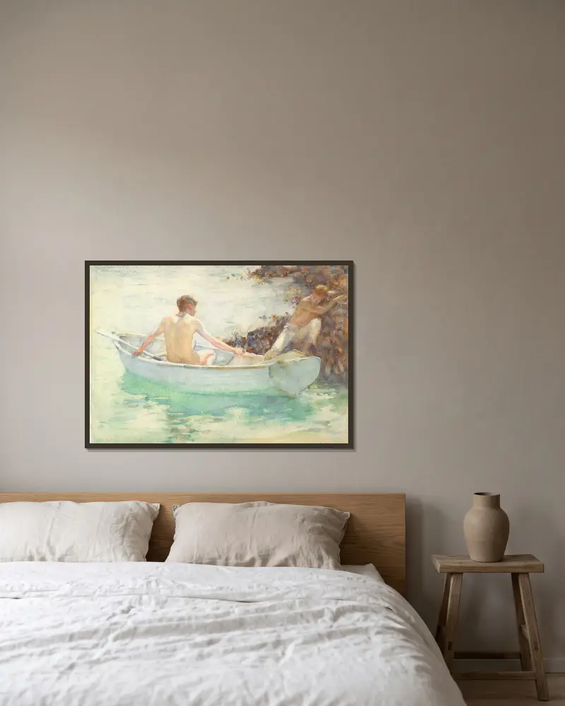 Einschiffung von Henry Scott Tuke gerahmt an einer Wand