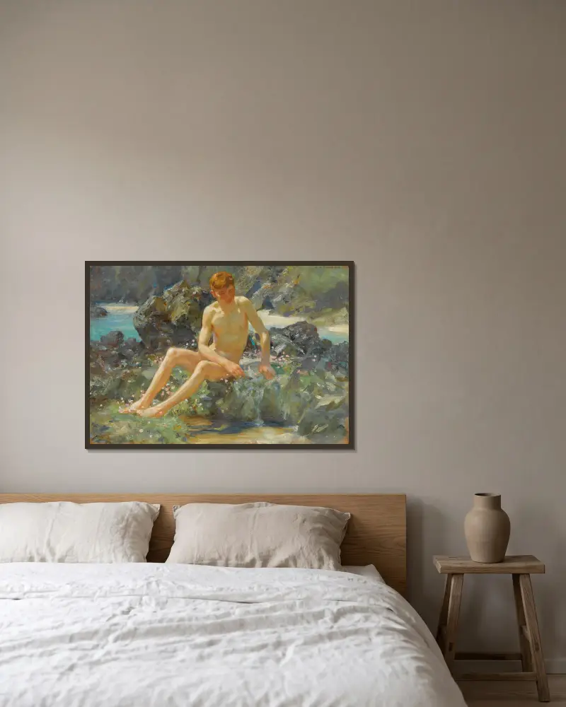 Akt na skałach, Henry Scott Tuke w ramie na ścianie