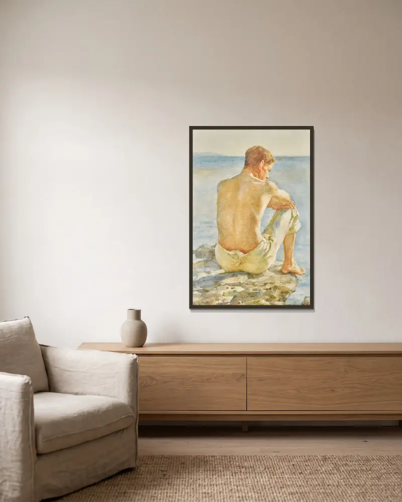 Wpatrzeni w morze, Henry Scott Tuke w ramie na ścianie