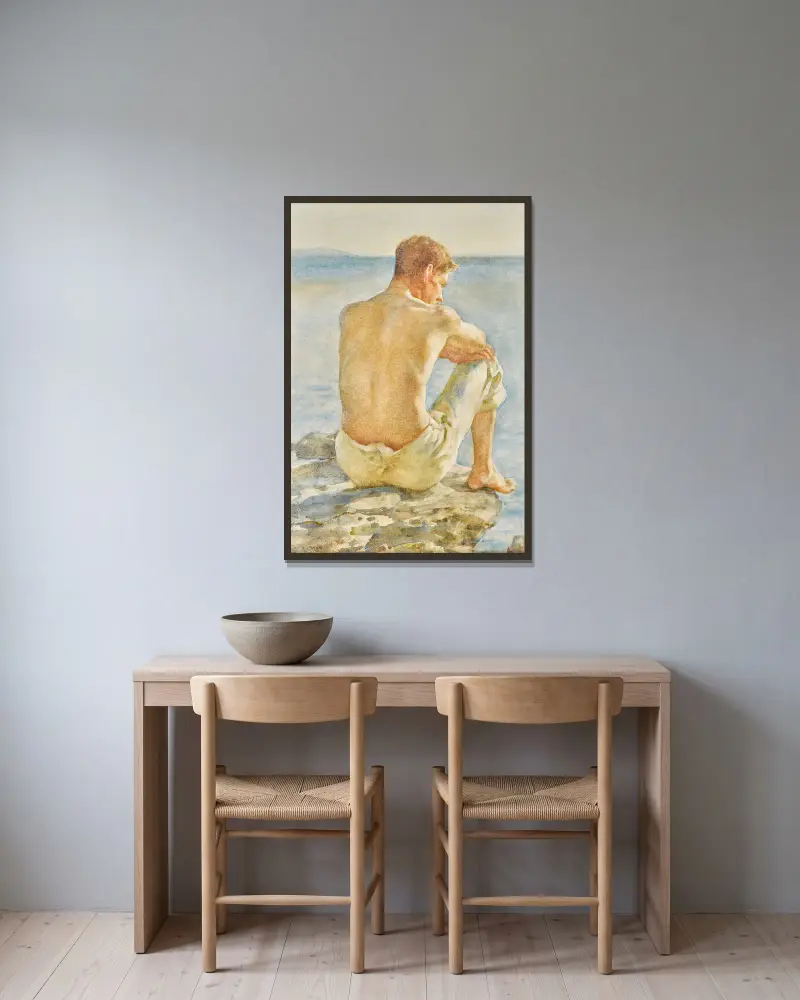 Wpatrzeni w morze, Henry Scott Tuke w ramie na ścianie