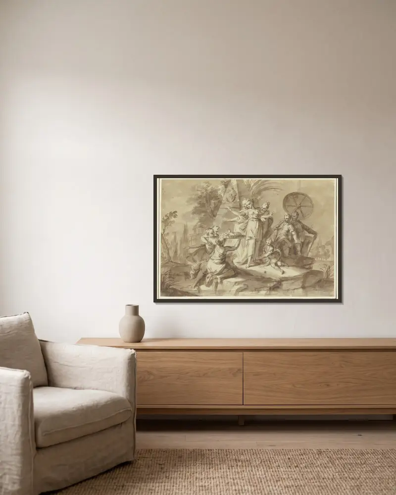 Architektonická studie, Sebastiano Ricci v rámu na stěně