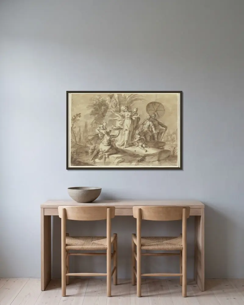 Architektonická studie, Sebastiano Ricci v rámu na stěně