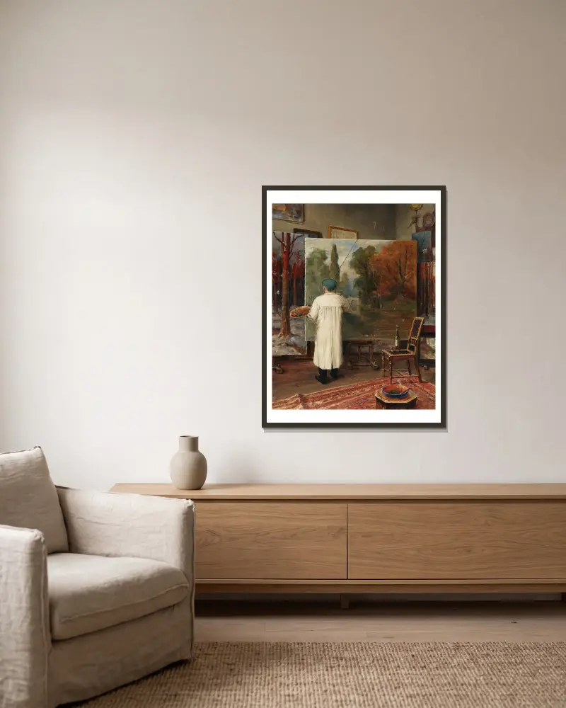 In seinem Atelier von Julius Sergius Klever gerahmt an einer Wand