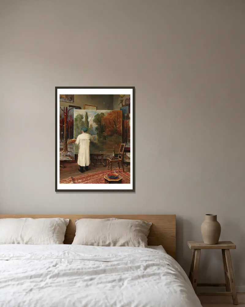 In seinem Atelier von Julius Sergius Klever gerahmt an einer Wand