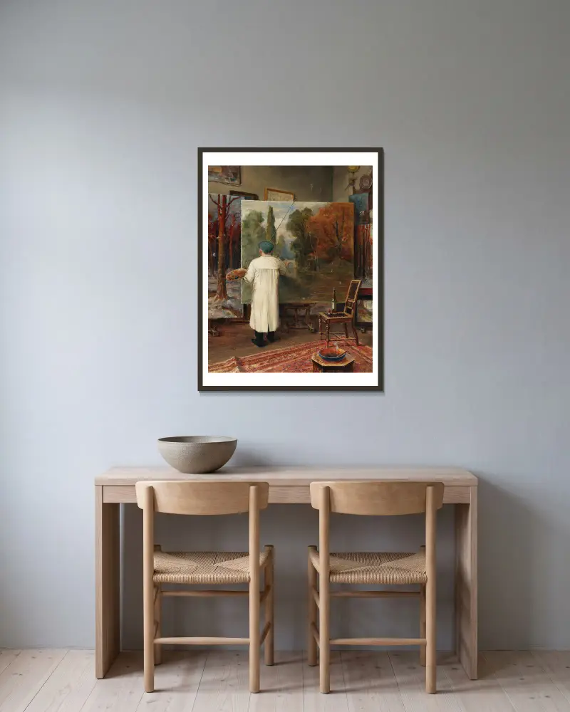 In seinem Atelier von Julius Sergius Klever gerahmt an einer Wand
