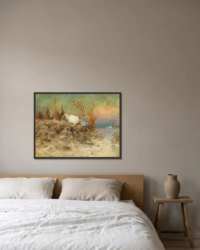 Winter an der Ostseeküste von Julius Sergius Klever gerahmt an einer Wand