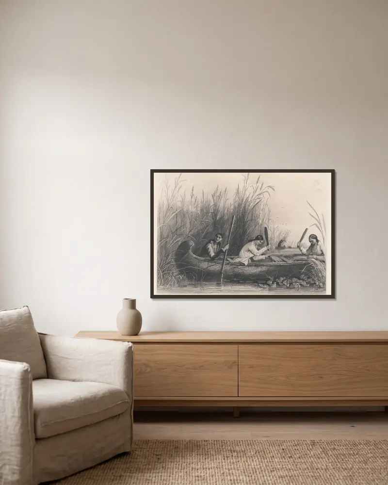 Wildreissammlung, 1850 von Seth Eastman gerahmt an einer Wand