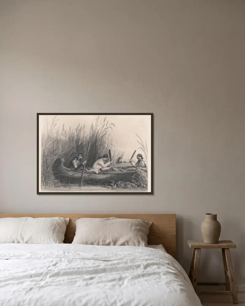 Wildreissammlung, 1850 von Seth Eastman gerahmt an einer Wand