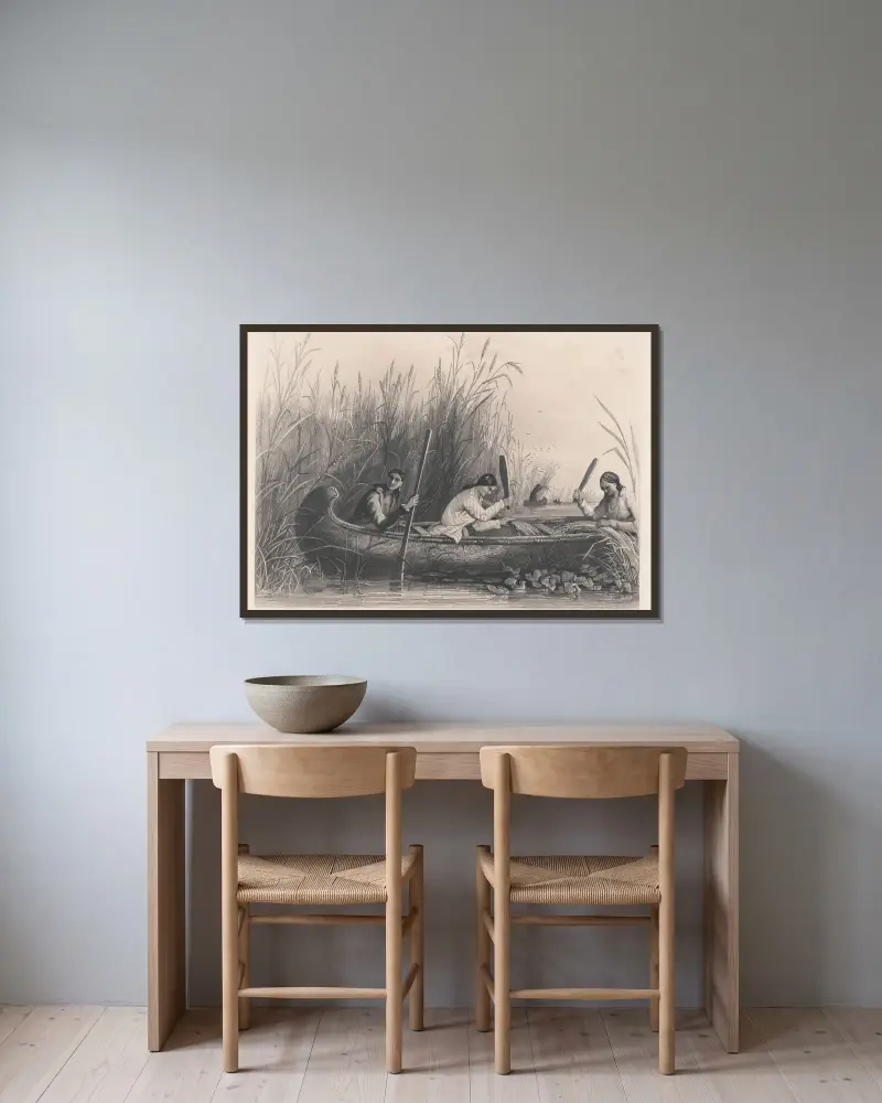 Wildreissammlung, 1850 von Seth Eastman gerahmt an einer Wand