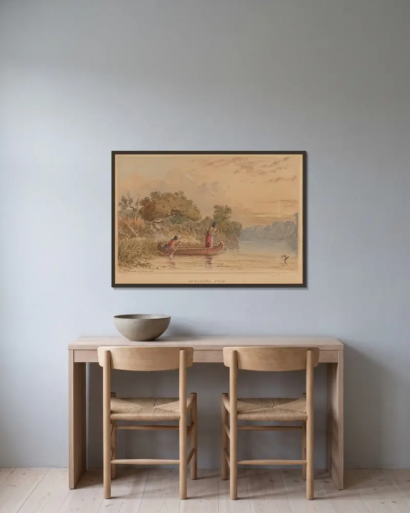 Speerfischen von Seth Eastman gerahmt an einer Wand