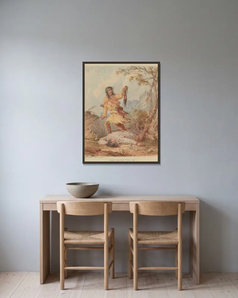 Der Todesruf von Seth Eastman gerahmt an einer Wand