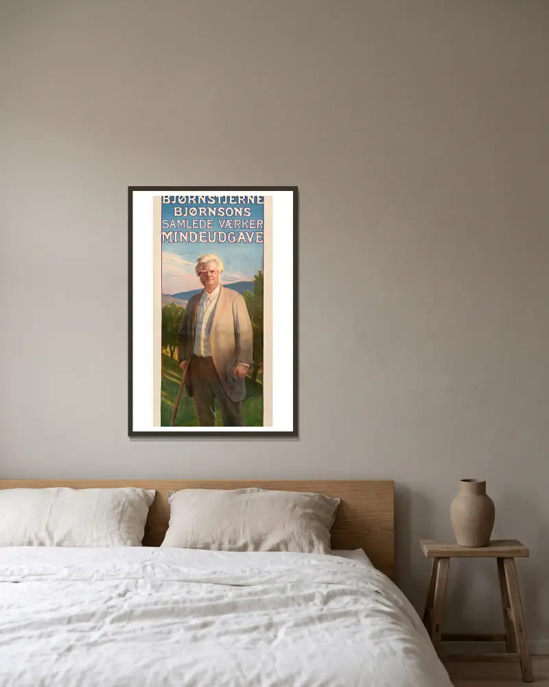 Bjørnstjerne Bjørnsons Samlede Værker, Mindeudgave av Peder Severin Krøyer inramad på en vägg