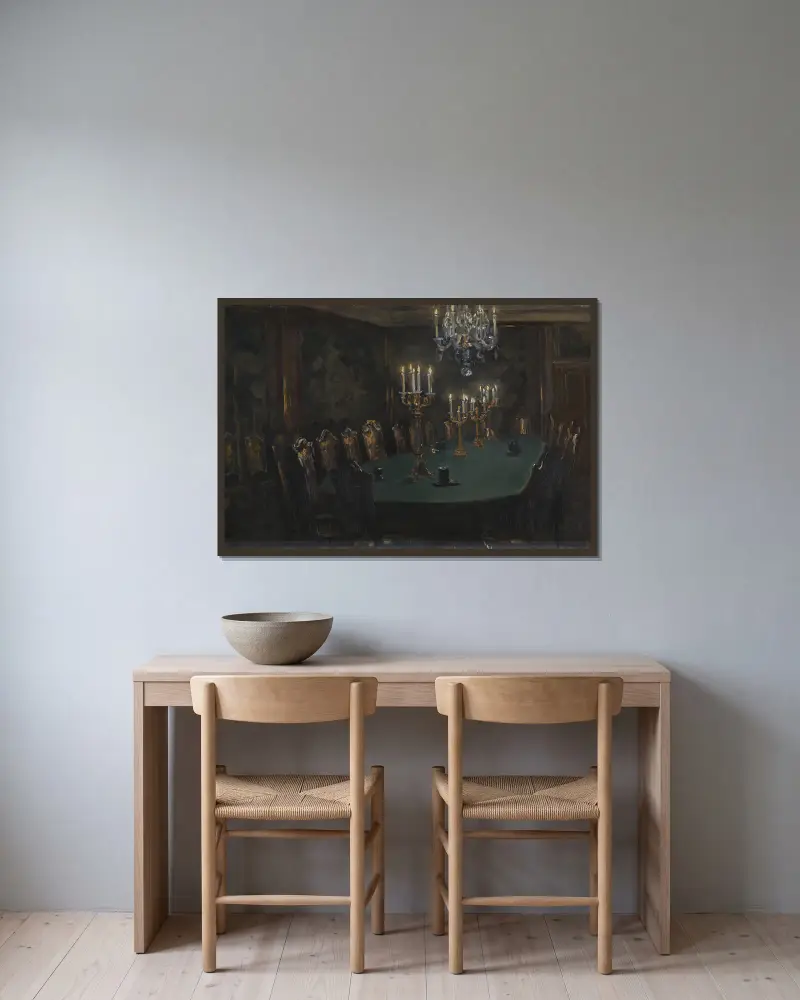 Wnętrze, Peder Severin Krøyer w ramie na ścianie