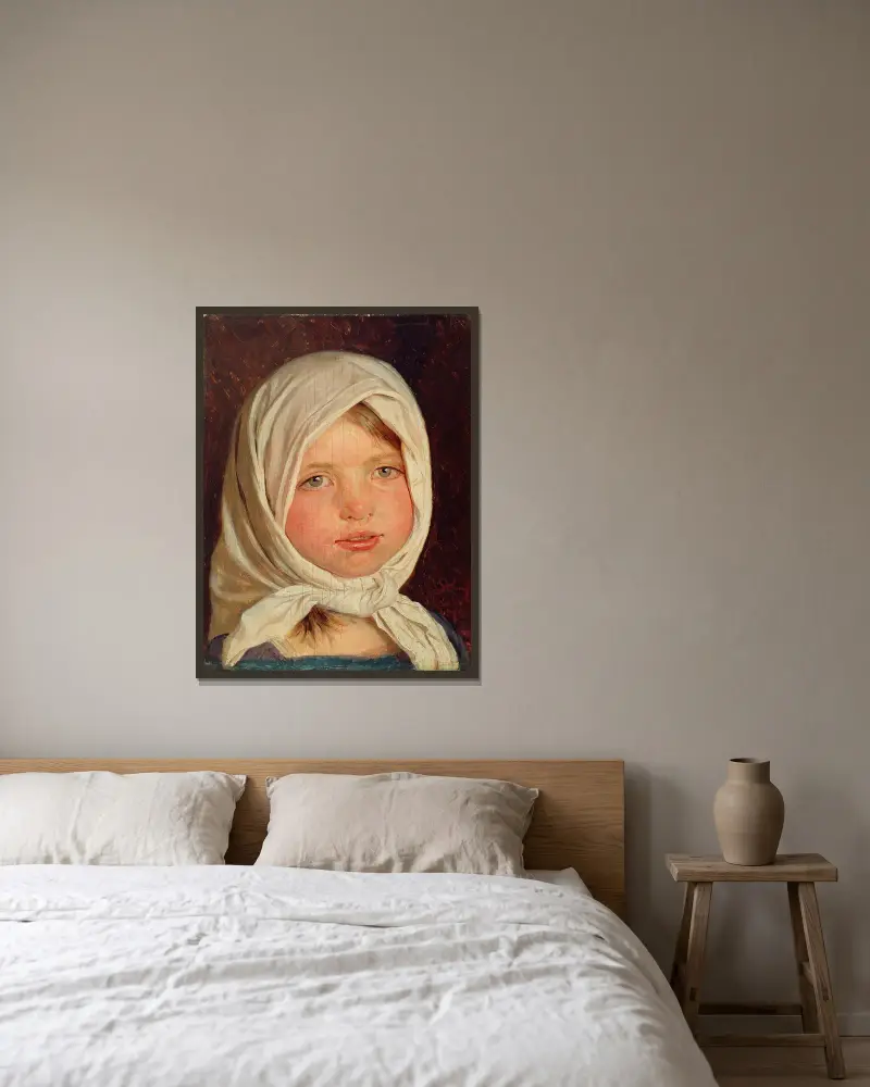 Liten flicka från Hornbæk av Peder Severin Krøyer inramad på en vägg