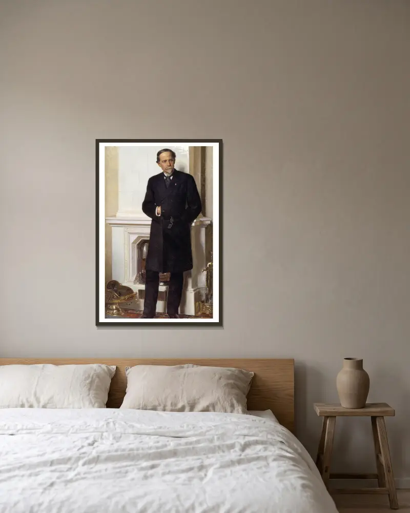Porträtt av arkitekten F. Meldahl av Peder Severin Krøyer inramad på en vägg