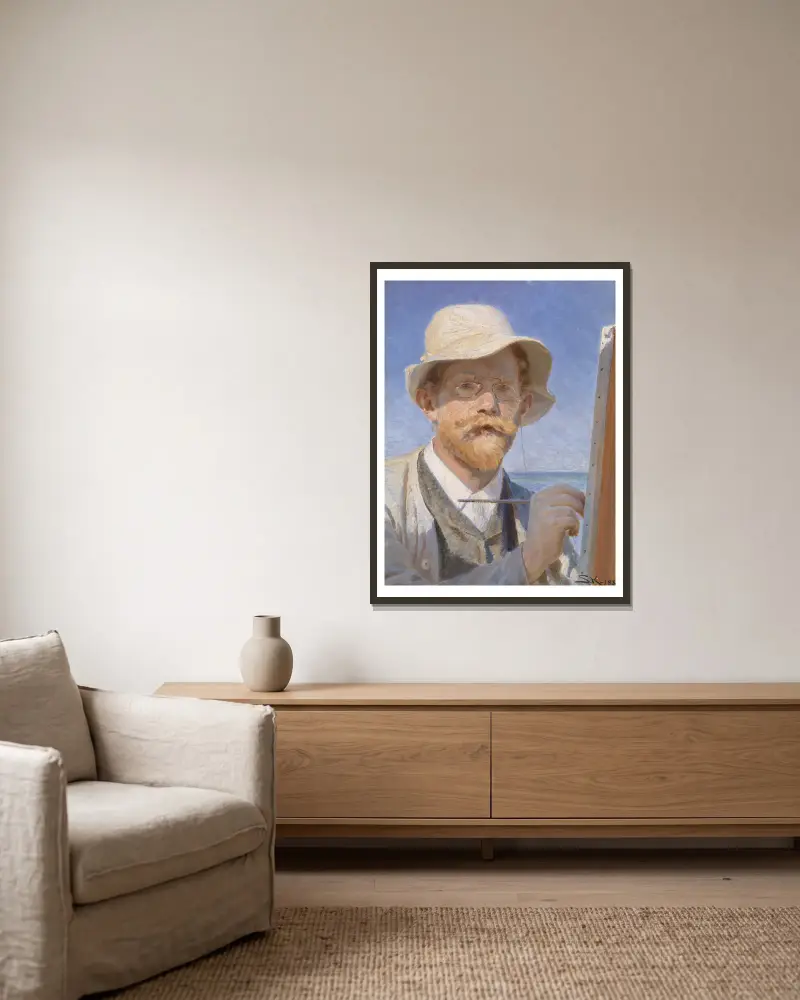 Autoportrét, Peder Severin Krøyer v rámu na stěně