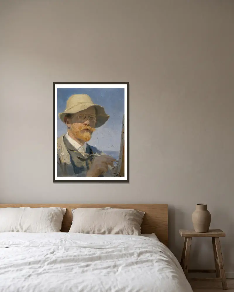 Autoportret, 1888, Peder Severin Krøyer w ramie na ścianie