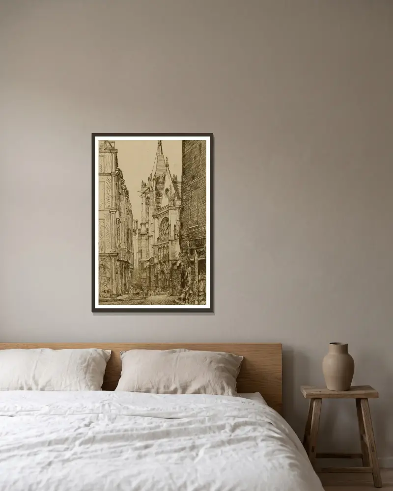 St. Severin, Paris av Donald Shaw MacLaughlan inramad på en vägg