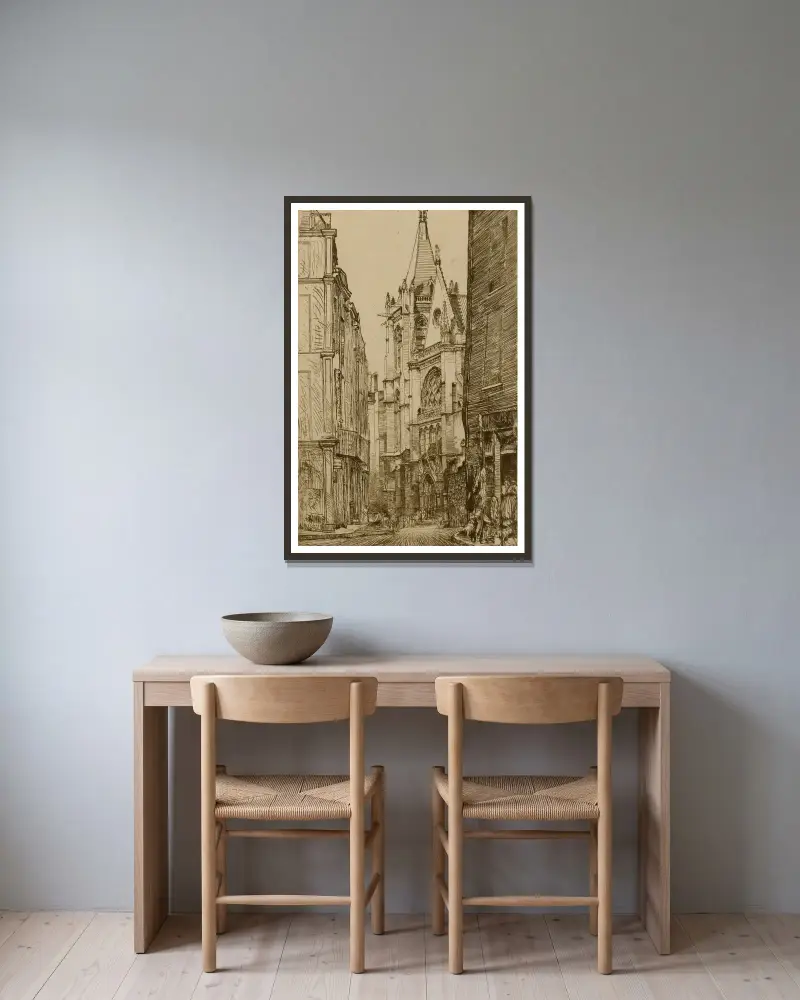St. Severin, Paris av Donald Shaw MacLaughlan inramad på en vägg