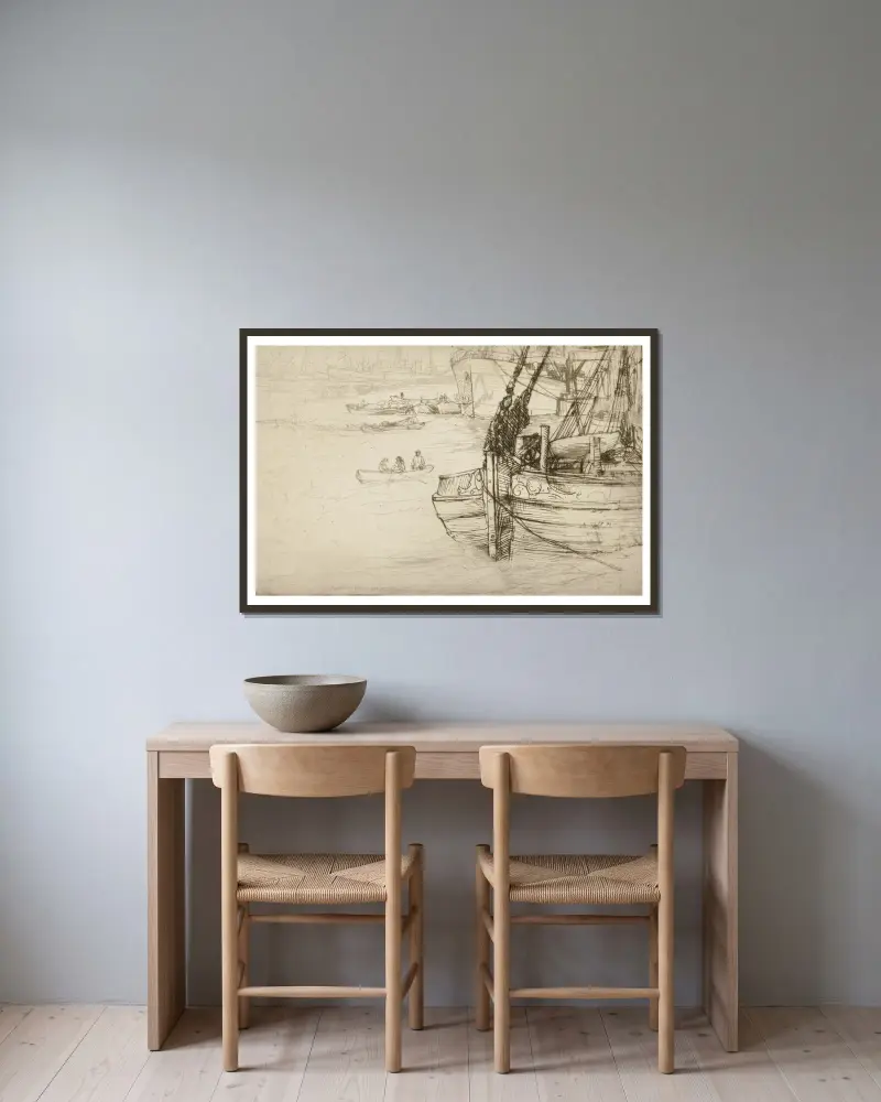 Der kleine Teich, London von Donald Shaw MacLaughlan gerahmt an einer Wand
