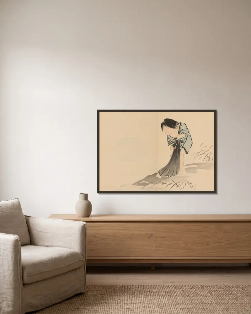 Zeshin iboku tairyūkyo gafu, Tafel 03 von Shibata Zeshin gerahmt an einer Wand