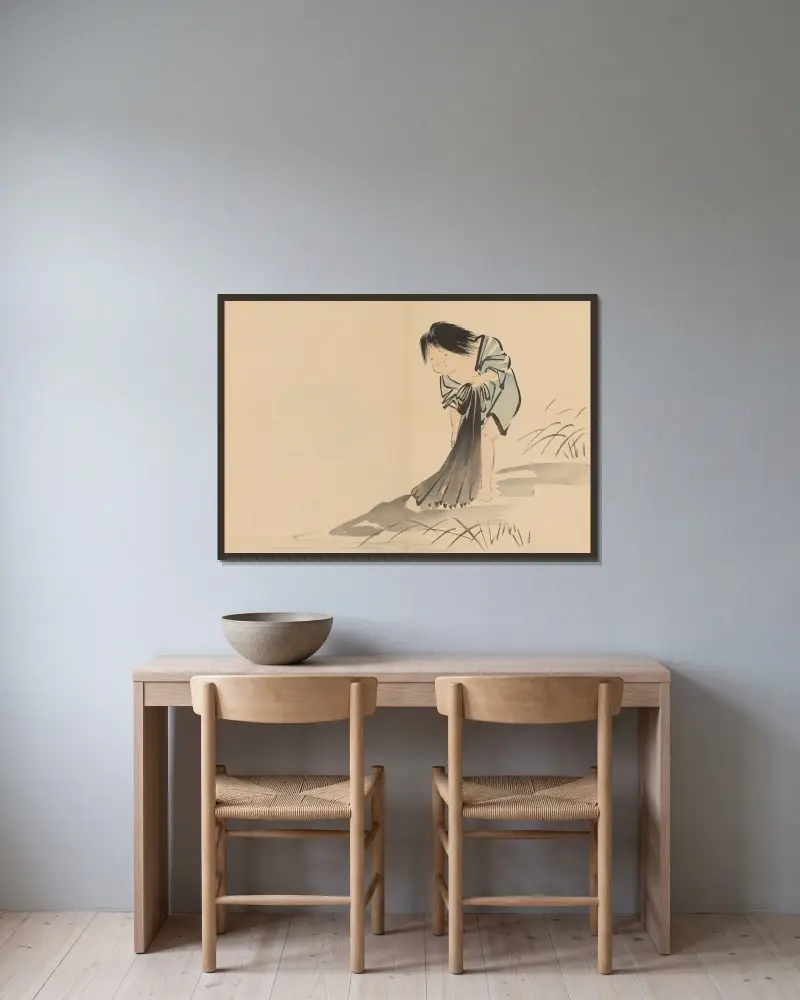 Zeshin iboku tairyūkyo gafu, Tafel 03 von Shibata Zeshin gerahmt an einer Wand
