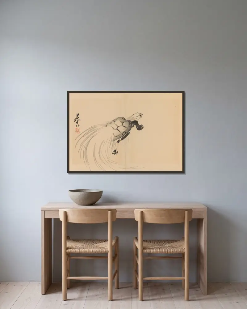 Zeshin iboku tairyūkyo gafu, Pl.12 von Shibata Zeshin gerahmt an einer Wand