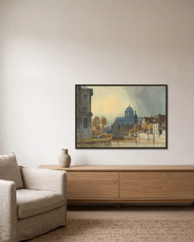 Blick auf die Liebfrauenkirche von Hanswijk, Mechelen (Malines), Belgien von Thomas Shotter Boys gerahmt an einer Wand