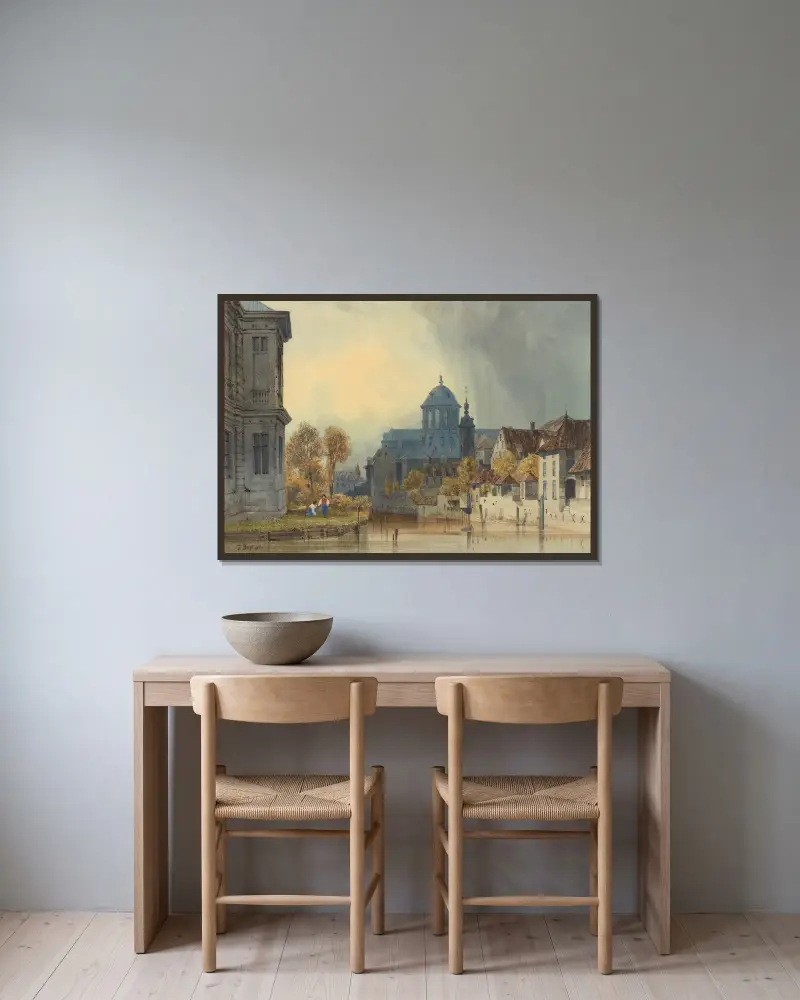 Blick auf die Liebfrauenkirche von Hanswijk, Mechelen (Malines), Belgien von Thomas Shotter Boys gerahmt an einer Wand