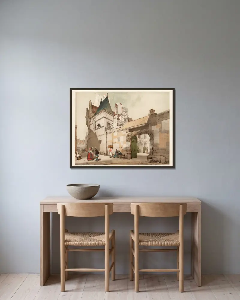 Hôtel de Cluny, Paris av Thomas Shotter Boys inramad på en vägg