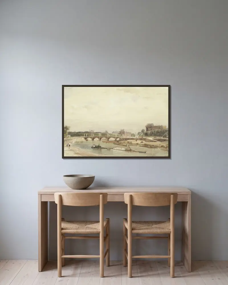 Concordebron sedd från Cours de la Reine av Thomas Shotter Boys inramad på en vägg