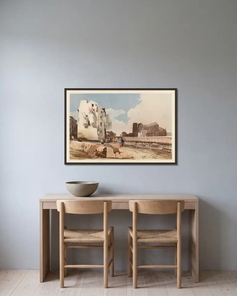 Notre-Dame, Paris från quai St Bernard av Thomas Shotter Boys inramad på en vägg