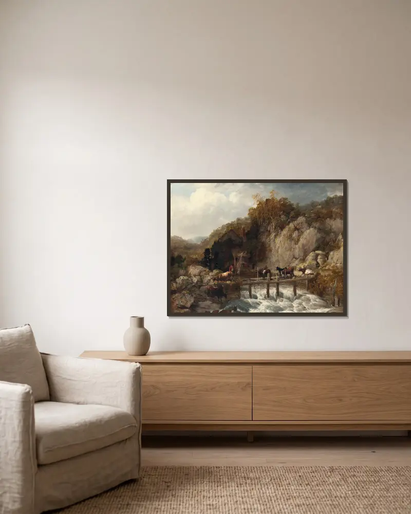 Umberleigh Mill, River Taw, Devon von Thomas Sidney Cooper gerahmt an einer Wand