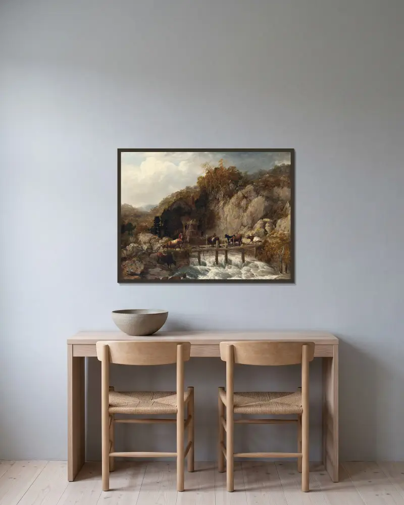 Umberleigh Mill, River Taw, Devon von Thomas Sidney Cooper gerahmt an einer Wand