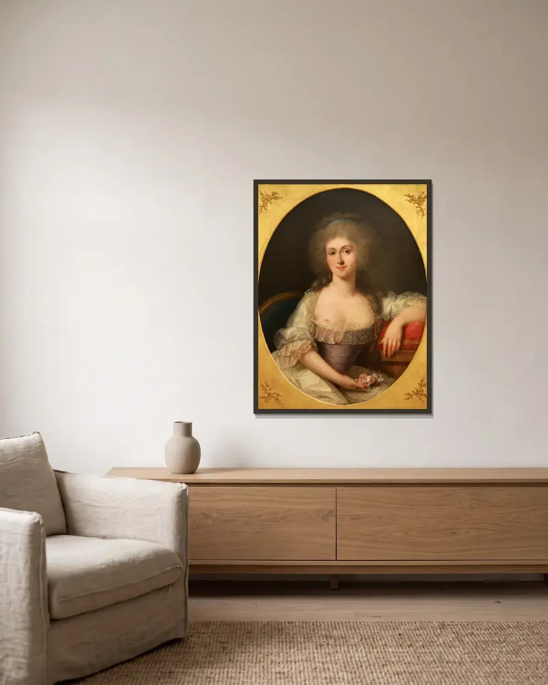Marie-Louise, Prinzessin von Lamballe (1749–1792) von Joseph Siffred Duplessis gerahmt an einer Wand