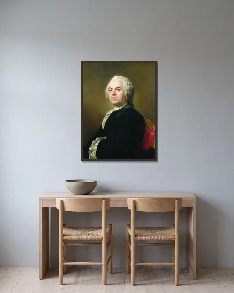 Portret pana P. Anne'a Louisa Medetina, Joseph Siffred Duplessis w ramie na ścianie