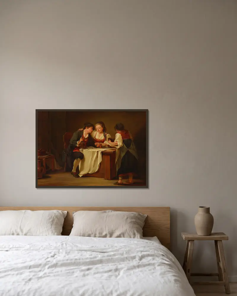 Genreszene, 1770 – Nr. 2 von Sigmund Freudenberger gerahmt an einer Wand