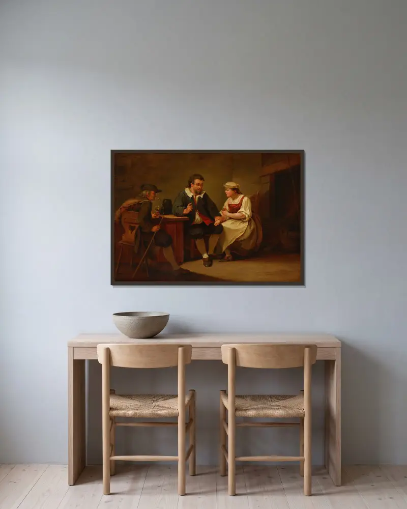 Genreszene, 1770 – Nr. 1 von Sigmund Freudenberger gerahmt an einer Wand