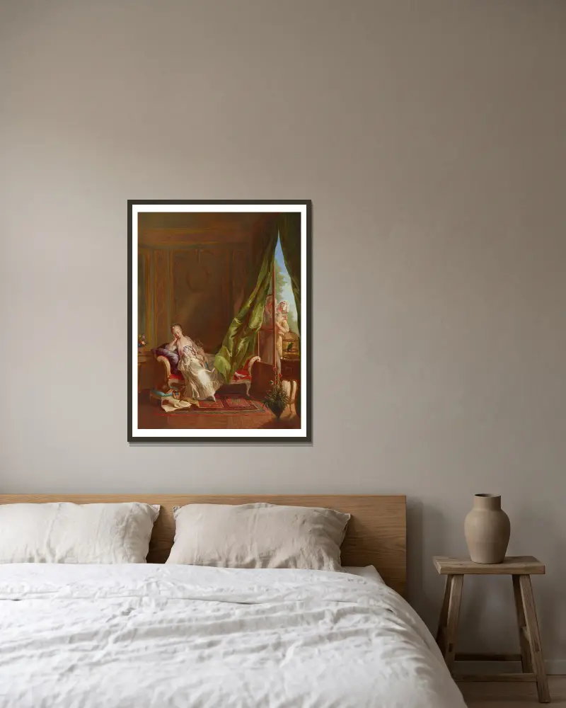 Le Boudoir av Sigmund Freudenberger inramad på en vägg