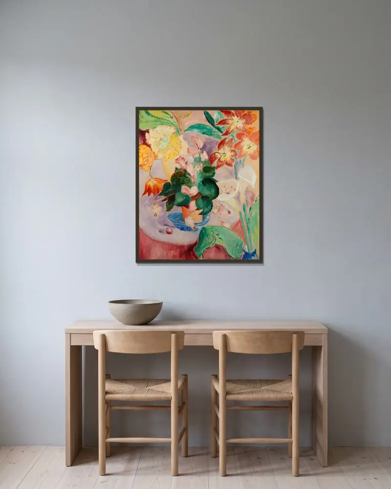 Still Life von Sigrid Hjertén gerahmt an einer Wand
