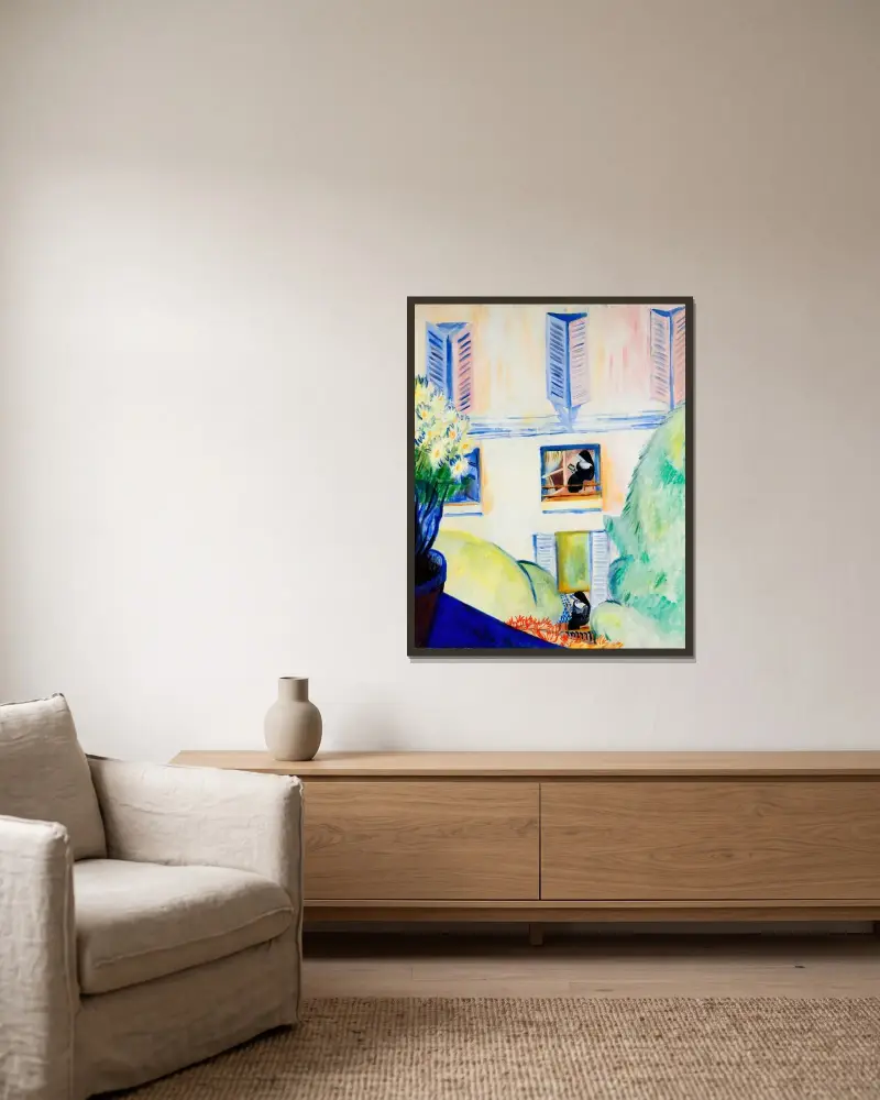 The Convent von Sigrid Hjertén gerahmt an einer Wand